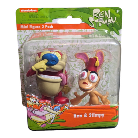 Just Play - Nickelodeon-Ren & Stimpy Cat - Collectible 2 Pack Mini Figure Set - Picture 1 of 4